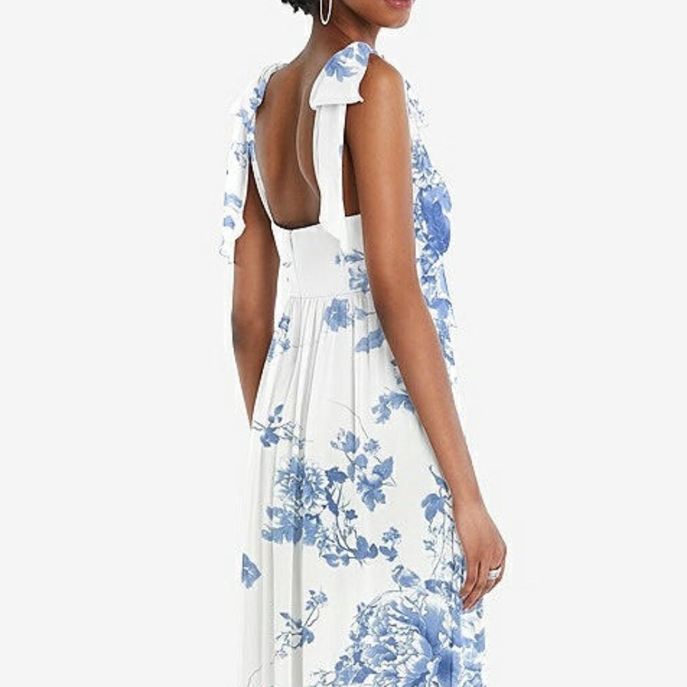 After Six 1564..Convertible Tie-Shoulder Empire Dress...Cottage Rose..Sz XL LONG - Picture 4 of 10
